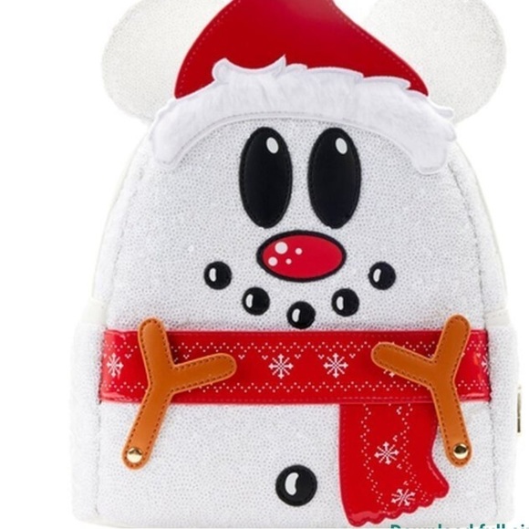 LOUNGEFLY DISNEY Mickey Mouse sequin snowman bag set! - Picture 6 of 8